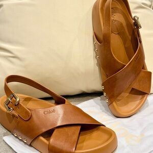 Women's Chloe Brown Leather Sandals